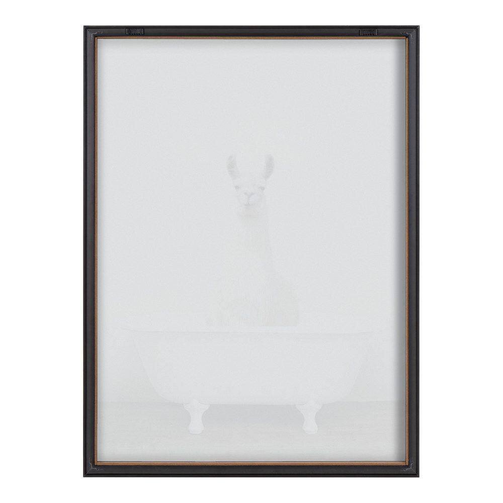 Gold Framed Alpaca in Tub Digital Art Print, 18" x 24"