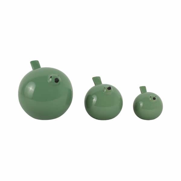 Liv & Skye Sage Green 8 in. x 7 in. Ceramic Bird Figurines (Set of 3)