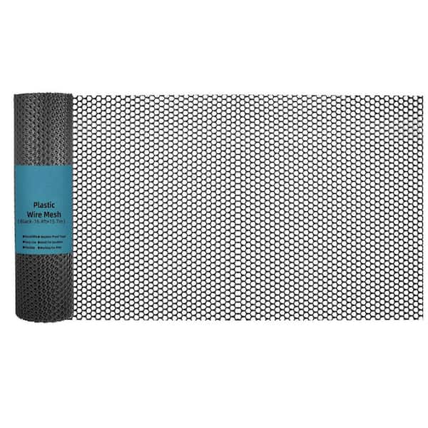 Unbranded 15. 7 in. x 16. 4 ft. Black Plastic Netting Roll for Pet and Garden Protection