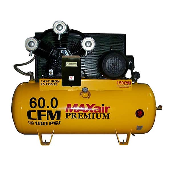 Maxair Premium Industrial 120-Gal. 15 HP Electric 208-Volt Single Stage 3-Phase Air Compressor