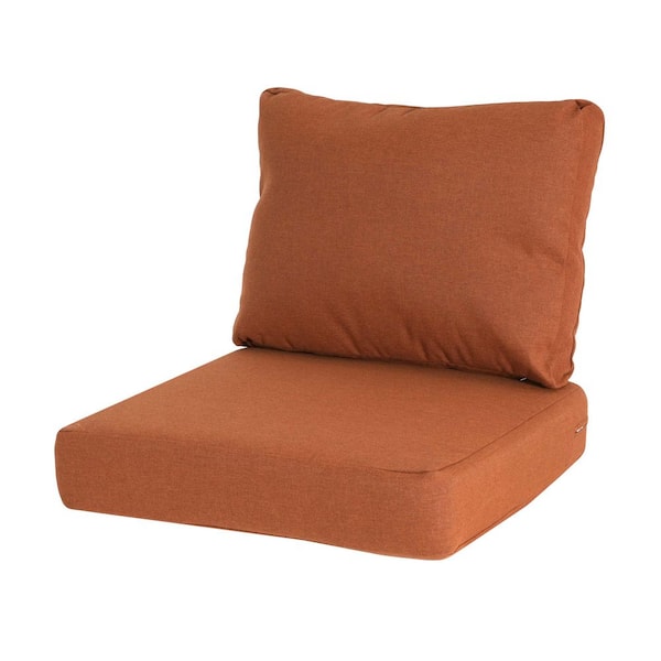 24 in. x 18 in. Replacement Outdoor High Back Dining Chair Cushion in Orange