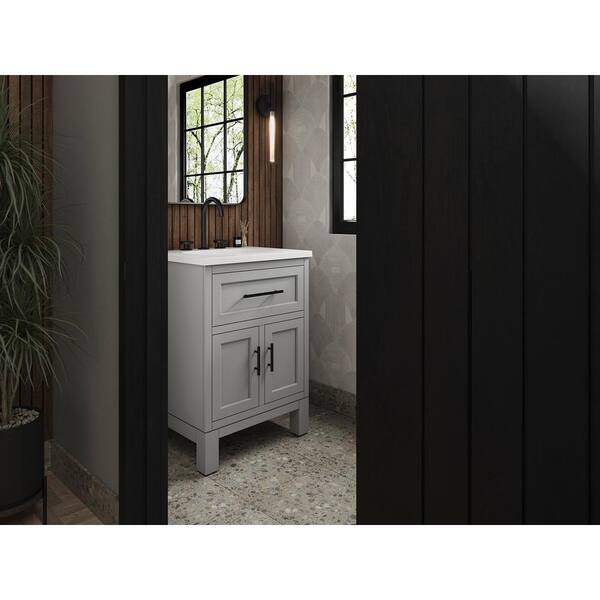 KOHLER Quo 25in. Single Sink Freestanding Mohair Grey Bath