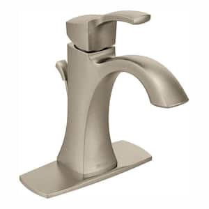 Voss Single Hole Single-Handle High-Arc Bathroom Faucet in Brushed Nickel