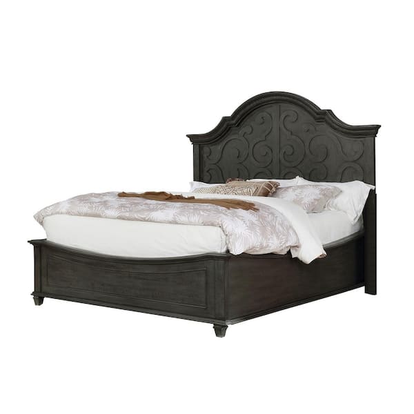 Best Quality Furniture Panel Rustic Grey California King Bedframe