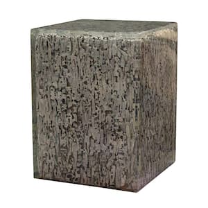 11.5 in. Gray Square Wood Top End Table