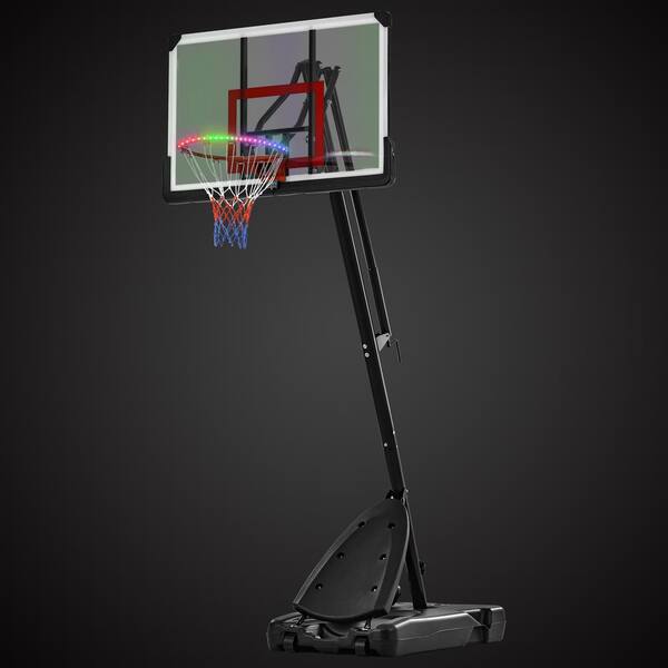 Spalding 54 Portable Basketball System Adjustable Hoop Backboard Angled  Pole