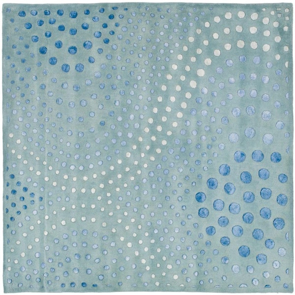 SAFAVIEH Soho Light Blue 8 ft. x 8 ft. Square Geometric Area Rug