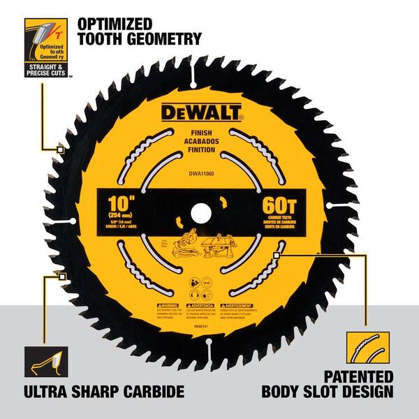 DEWALT 10 in. 60 Tooth Table or Circular Saw Blade DWA11060 The Home Depot