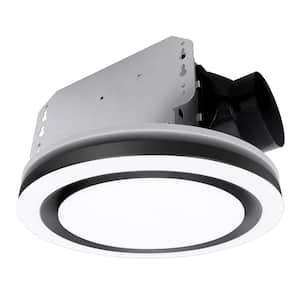 1390N3 Series Decorative Black Fan Speed 90 CFM Ceiling Bathroom Exhaust Fan with 18-Watt Dimmable 3CCT LED Light Round
