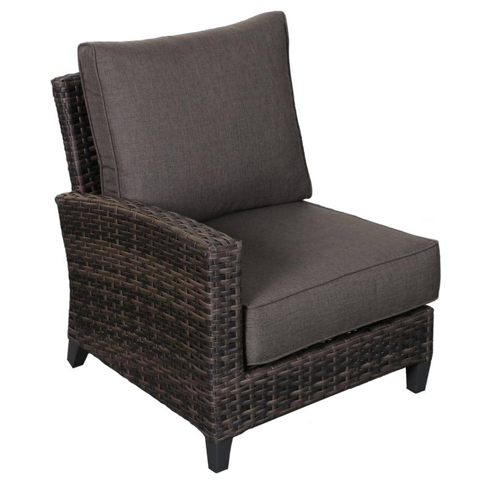 Barbados Gray Cushioned Outdoor Lounge Chair Patio Furniture Wicker Rattan 