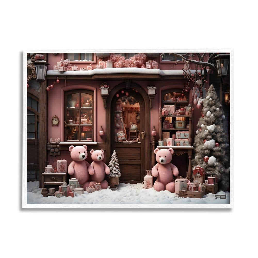 UPC 198262207371 product image for Christmas Shop with Bears by RB 1 Piece Framed Graphic Print Architecture Poster | upcitemdb.com