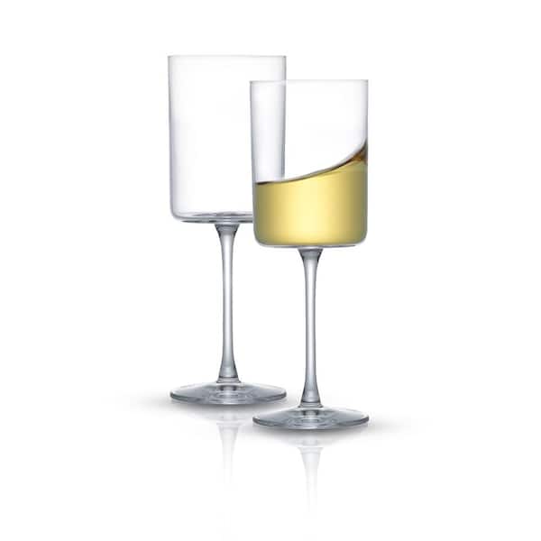 JoyJolt Elle 11.5 oz. Fluted Cylinder White Wine Glasses Set (Set of 2)  JG10301 - The Home Depot