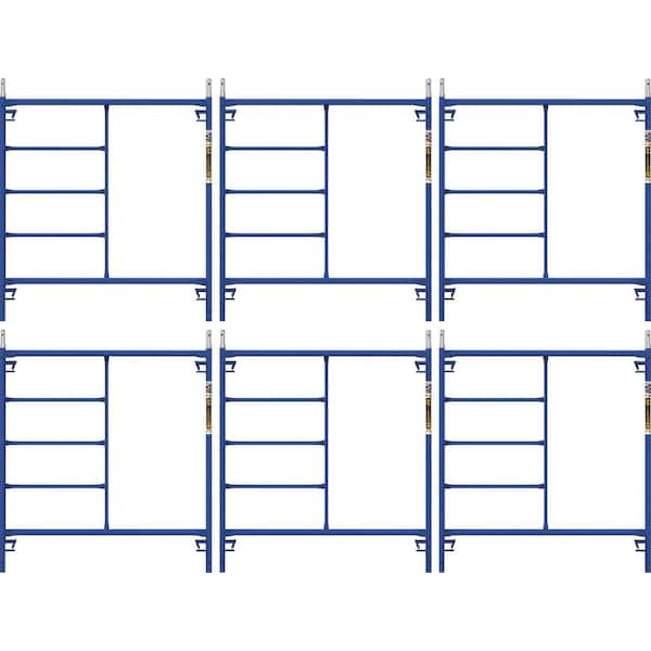 MetalTech Safertstack 5 ft. x 5 ft. Steel Mason Scaffolding Frame, 6-Pack
