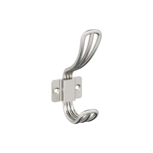 Vinland 4-11/16 in. L Satin Nickel Double Prong Wall Hook