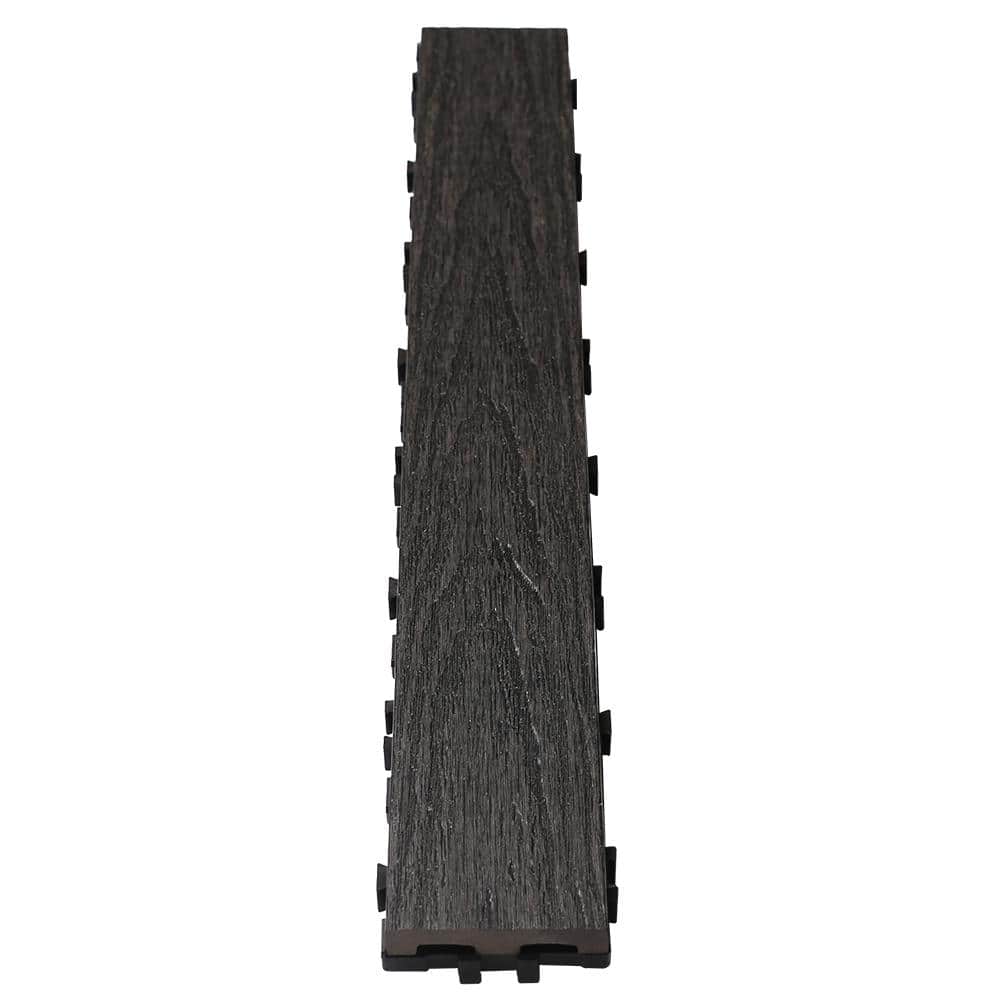 UltraShield Naturale 3 in. x 2 ft. Quick Composite Single Slat Deck Tile in Hawaiian Charcoal (4-Pieces per Box) price history on PriceWatchPro