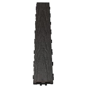 UltraShield Naturale 3 in. x 2 ft. Quick Composite Single Slat Deck Tile in Hawaiian Charcoal (4-Pieces per Box)
