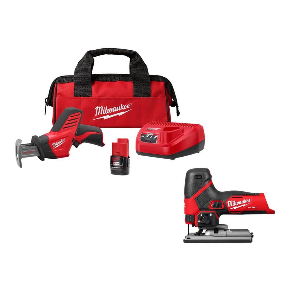 M12 12V Lithium-Ion HACKZALL Cordless Reciprocating Saw Kit with One 1. 5Ah Battery, Charger & Jig Saw price history on PriceWatchPro