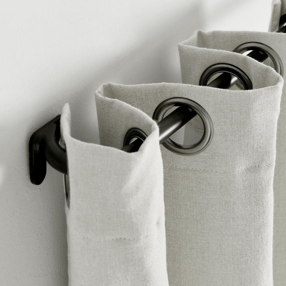 Light Gray Linen Blackout Grommet Window Curtain Panel 38" x 84"
