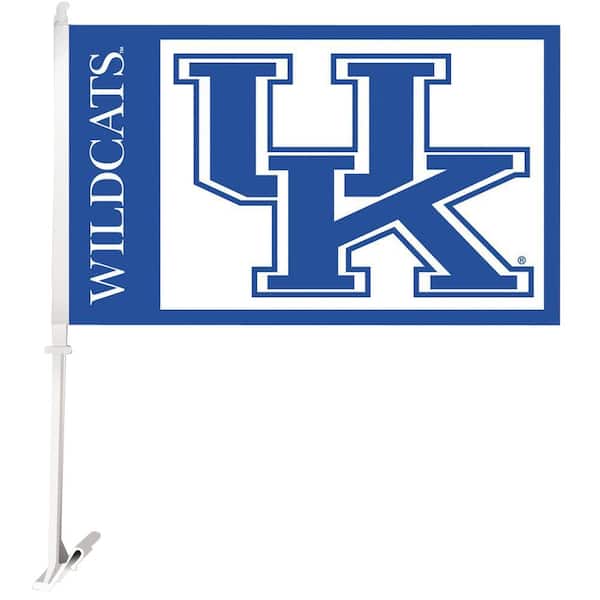 BSI Products NCAA 11 in. x 18 in. Kentucky 2-Sided Car Flag with 1-1/2 ft. Plastic Flagpole (Set of 2)