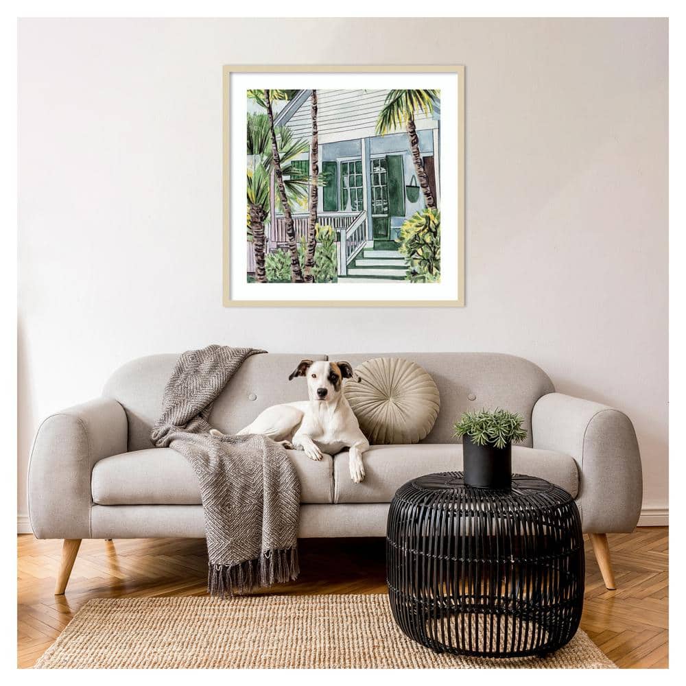 Melissa Wang Palm House I 33" x 33" Natural Wood Framed Wall Art Print