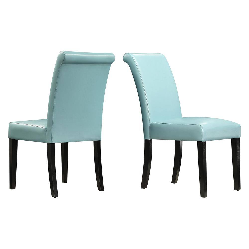 HomeSullivan Blue Faux Leather Upholstered Dining Chair (Set of 2) 40722BLS(NEW) - The Home Depot