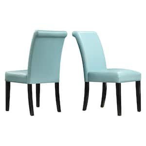 Blue Faux Leather Upholstered Dining Chair (Set of 2)