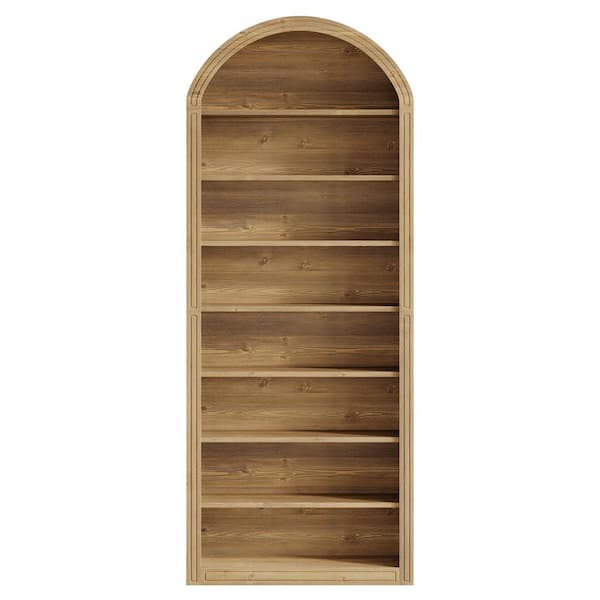 78.74 in. H x 11.81 in. W Brown Wood Shoe Storage Cabinet with 8 Open Shelves