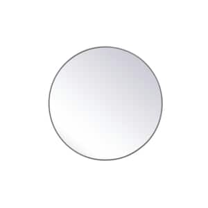 Medium Round Grey Modern Mirror (36 in. H x 36 in. W)