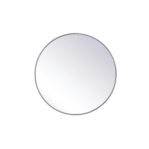 Unbranded Medium Round Grey Modern Mirror (36 in. H x 36 in. W)