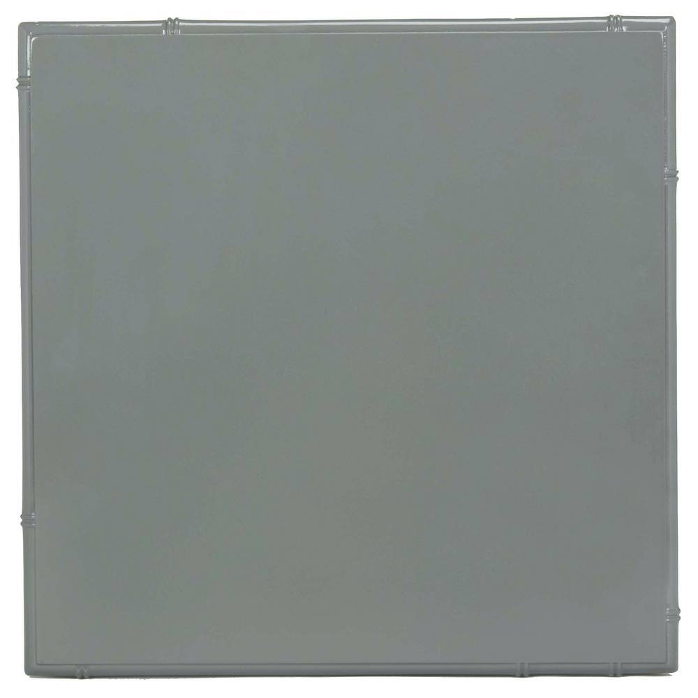 Gray Bamboo Style Square Accent Table