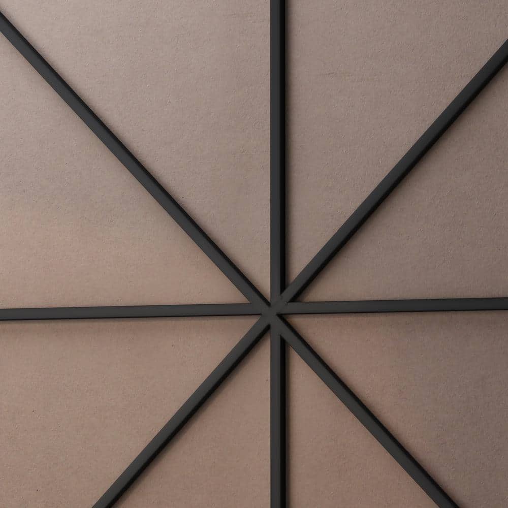Oversized Round Black Iron Frame Wall Mirror, 48 Inch