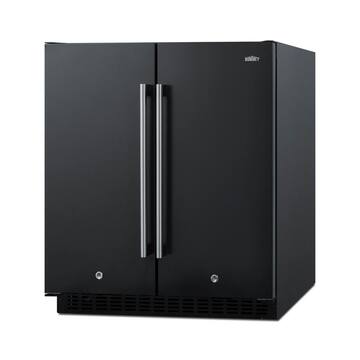 Summit Appliance 30 in. 5.4 cu. ft. Built-In Side by Side Refrigerator in Black, Counter Depth FFRF3070BK