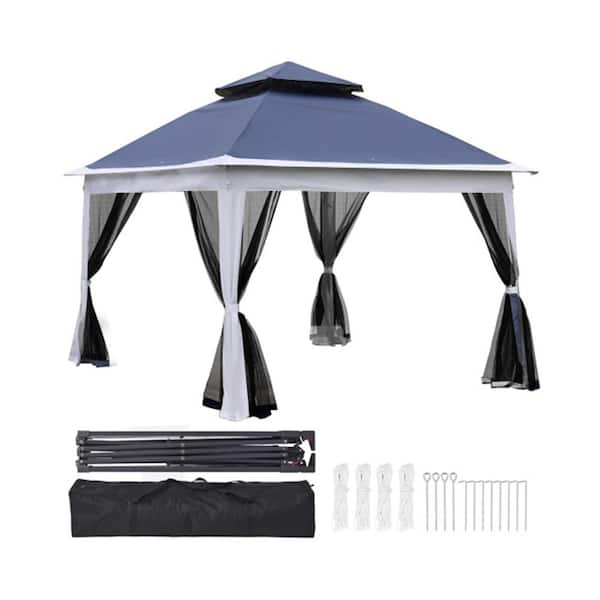 ITOPFOX 11 ft. x 11 ft. Outdoor Steel Pop Up Gazebo Canopy with ...