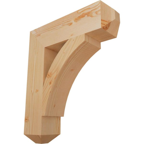 Ekena Millwork 5.5 in. x 28 in. x 24 in. Douglas Fir Thorton Craftsman Smooth Bracket