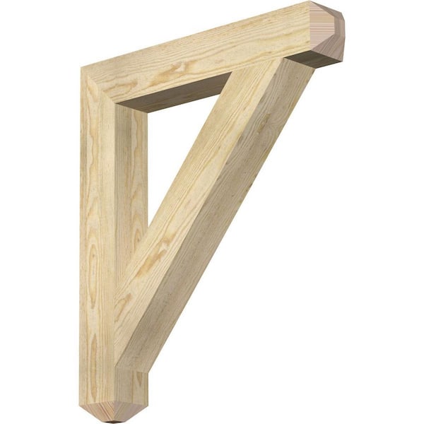 Ekena Millwork 4 in. x 30 in. x 26 in. Douglas Fir Traditional Craftsman Rough Sawn Bracket