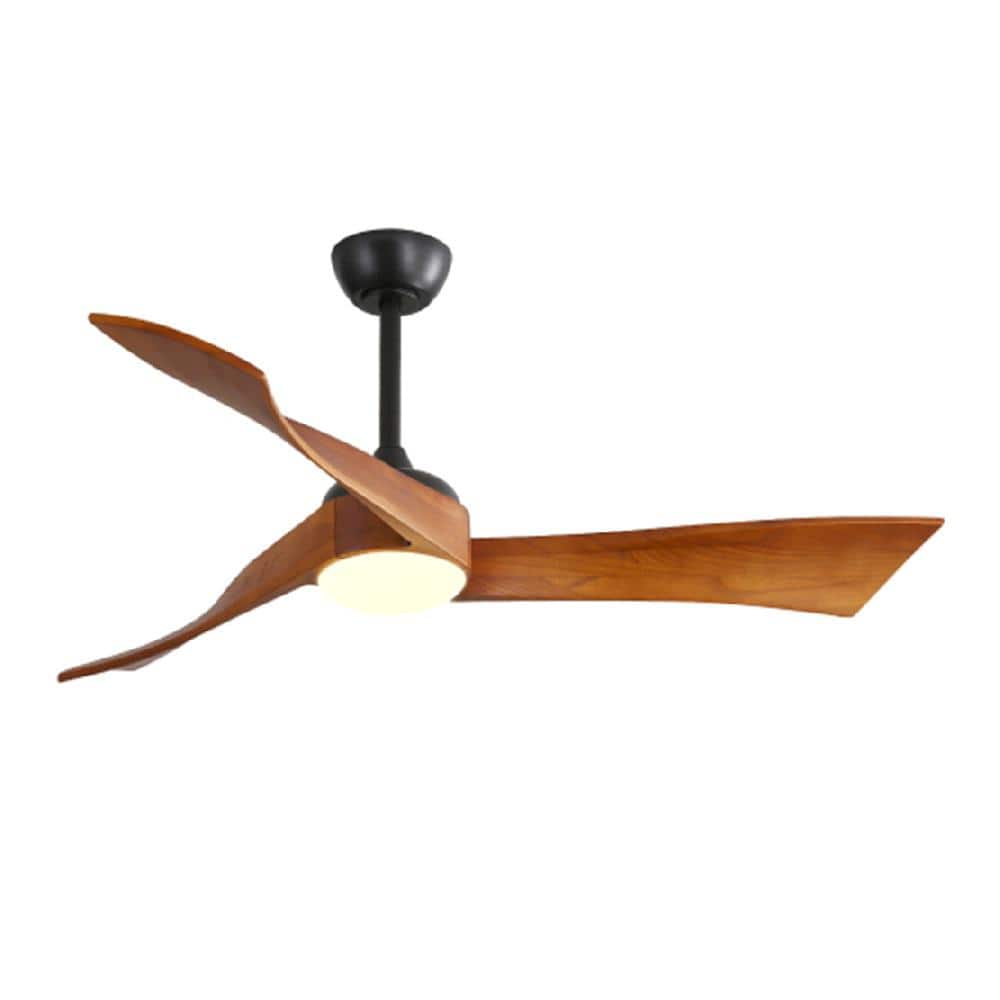 52 in. Indoor Black Standard Ceiling Fan with Adjustable White LED Light, R