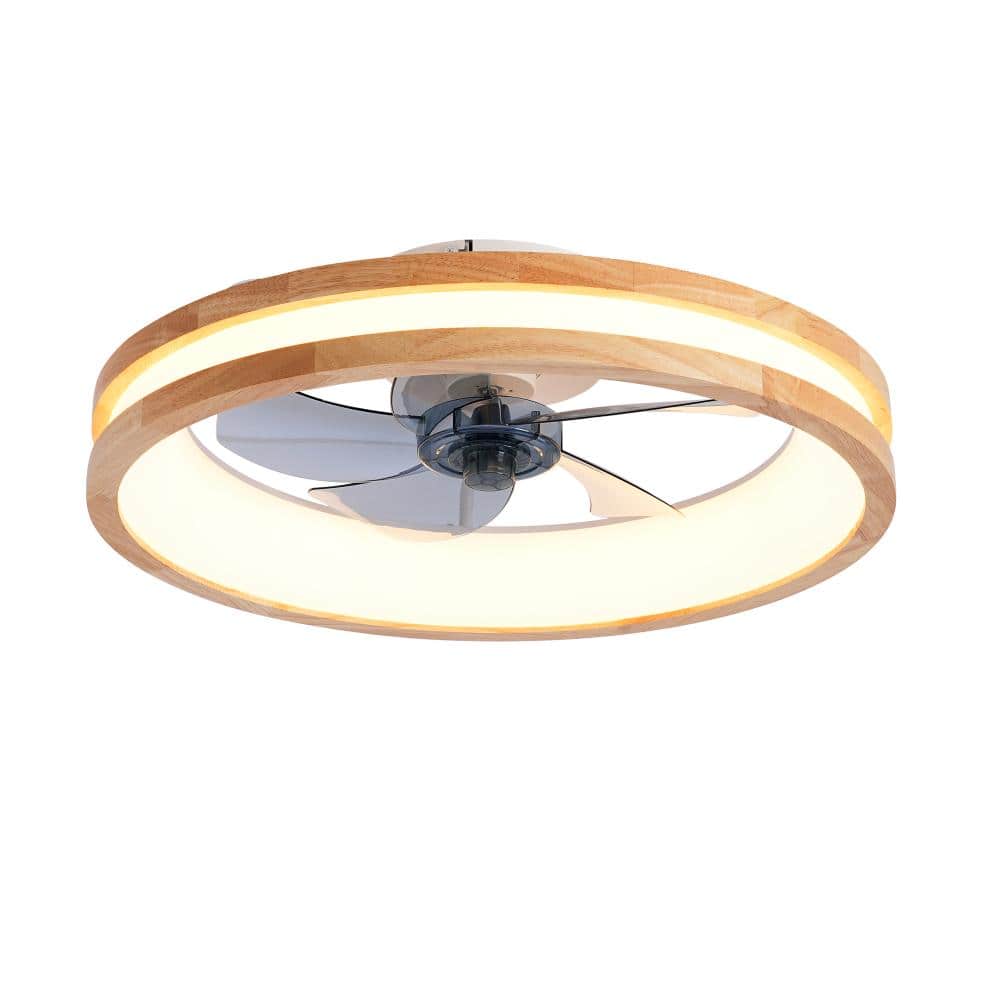20 in. Natural Wood and White Flush Mount Ceiling Fan with Dimmable LED Light, 6-Speed Reversible DC Motor price history on PriceWatchPro
