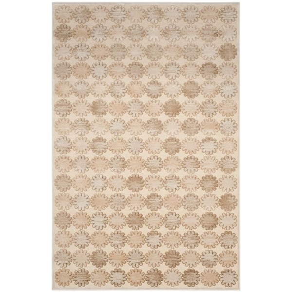 Martha Stewart 3 ft. x 5 ft. Stone/Cream Geometric Burst Area Rug