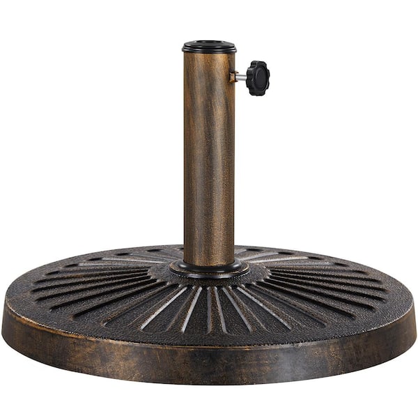 26.5 lbs. Outdoor Heavy-Duty Market Patio Umbrella Base Stand Round in Bronze