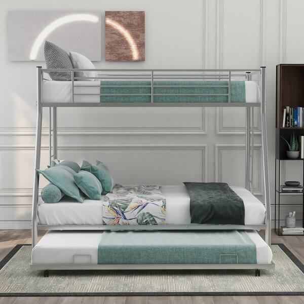 Silver Twin Over Full Metal Bunk Bed, Metal Bunk Bed Ideas