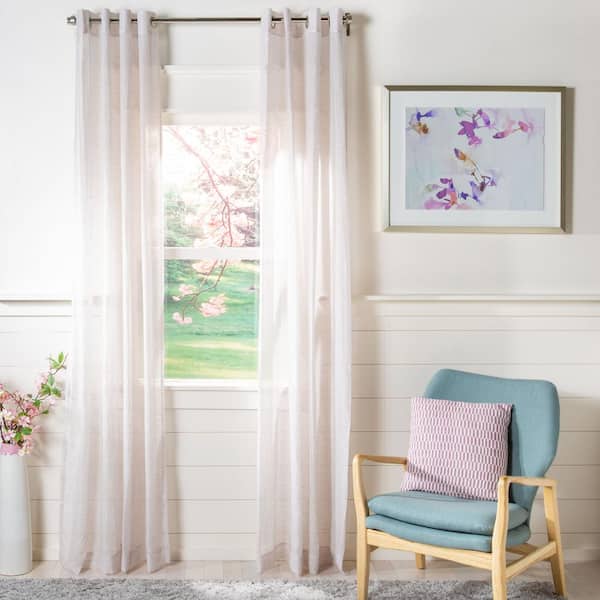 SAFAVIEH Gray Solid Grommet Sheer Curtain - 52 in. W x 96 in. L