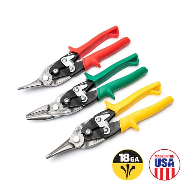 Wiss Straight, Left, and Right Cut Compound Action Aviation Snip Set (3-Piece)