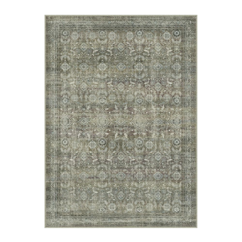 Solo 9 ft. X 12 ft. Brown Distressed Vintage Floral Area Rug price history on PriceWatchPro