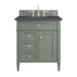 Brittany 30.0 in. W x 23.5 in. D x 33.8 in. H Bathroom Vanity in Smokey Celadon with Charcoal Soapstone Quartz Top