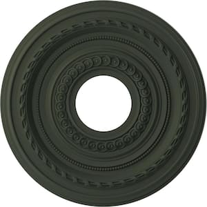 13 in. O.D. x 3-1/2 in. I.D. x 3/4 in. P Cole Thermoformed PVC Ceiling Medallion in UltraCover Satin Hunt Club Green