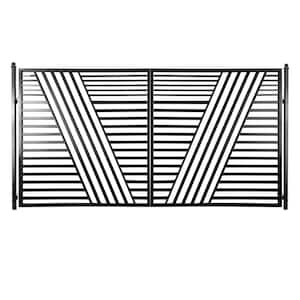 ALEKO 12 ft. x 6 ft. Sofia Black Metal Steel Dual Swinging