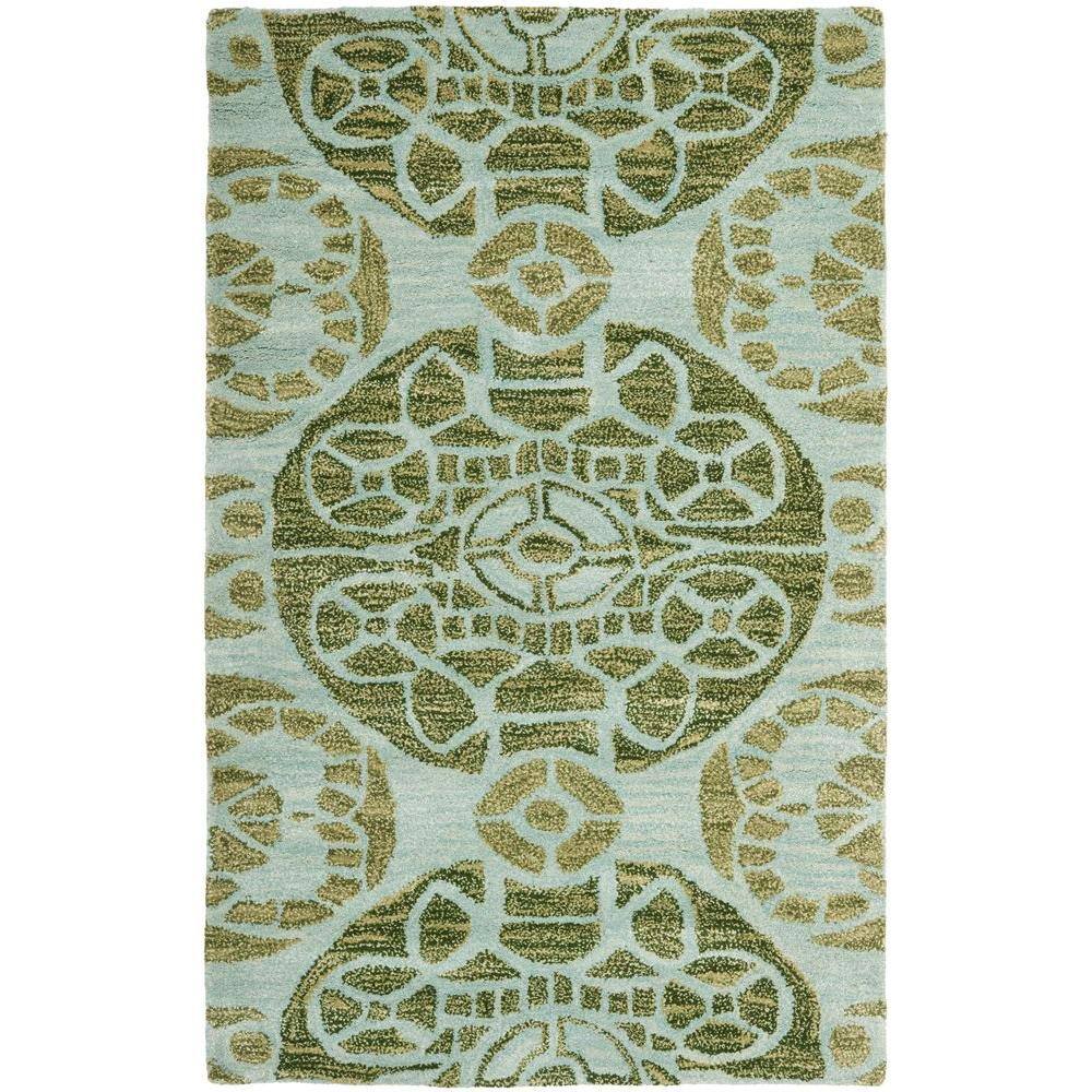 SAFAVIEH Wyndham Turquoise/Green 3 ft. x 5 ft. Area Rug WYD376K-3 - The ...
