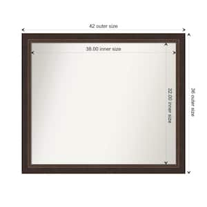 Lara Bronze 42.5 in. x 36.5 in. Custom Non-Beveled Wood FramedBathroom Vanity Wall Mirror