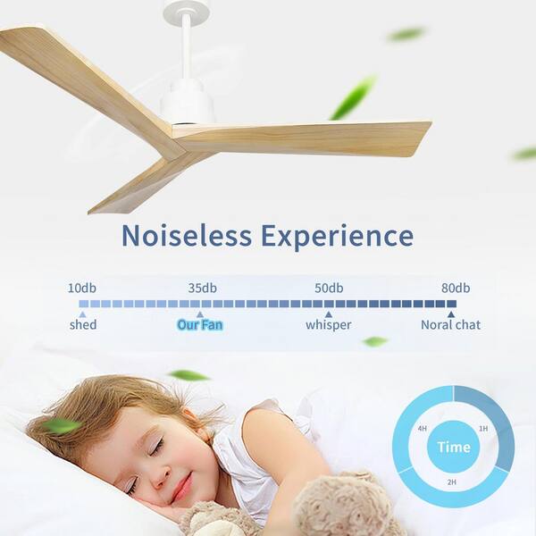 Byteany 52 in. Yellow Indoor Low Profile Ceiling Fan with 6 Speeds