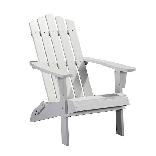 Sudzendf White HDPE Outdoor Patio Adirondack Chair 1-Piece 2024-6-26-7 ...